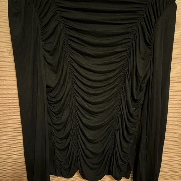 GRACE KARIN~NWT~BLACK BLOUSE~SMOCKING~LG - Picture 4 of 4